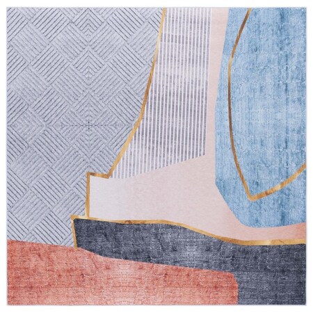 Safavieh 6 x 6 ft. Tacoma Beige & Blue Power Loomed Square Area Rug TAC834B-6SQ